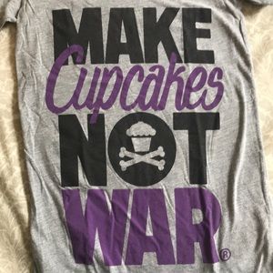 Gray and purple Johnny Cupcake t-shirt